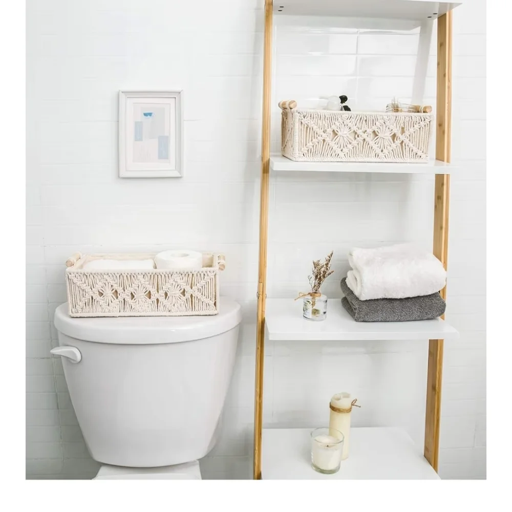 Cream Macrame Storage Basket